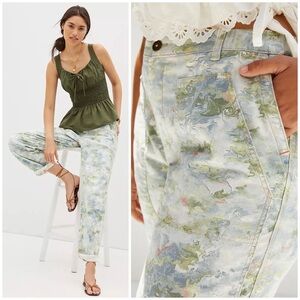 Anthropologie Pilcro The Roamer Pants Watercolor Printed  Size 25